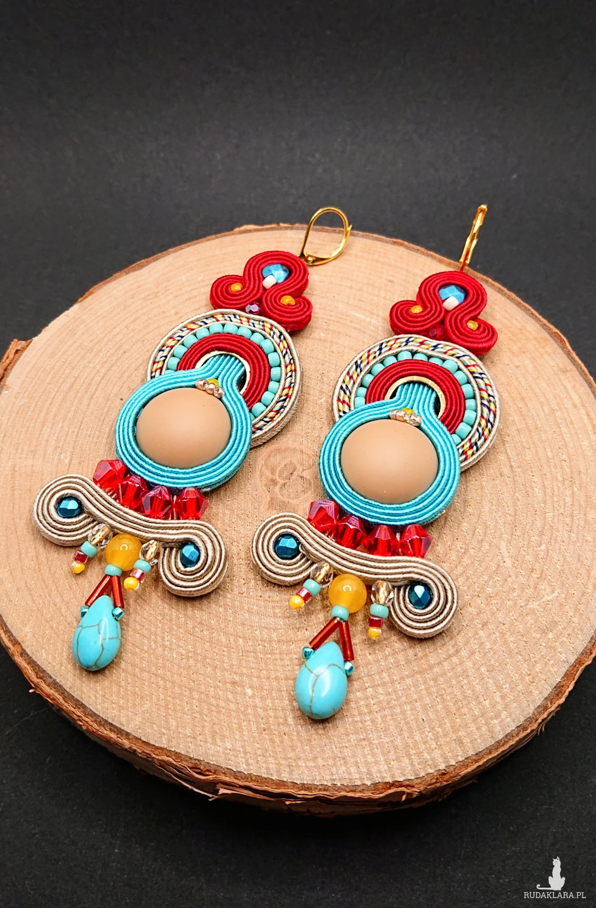 DŁUGIE KOLOROWE KOLCZYKI SUTASZ 1.